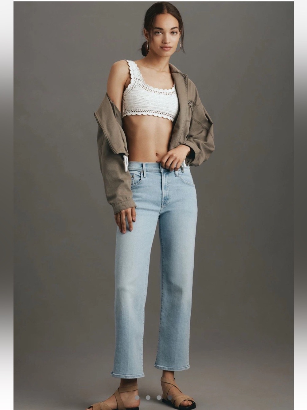 MOTHER Lil’ Mid Rise Rambler Zip Ankle Jeans Ball’s in Your Court Size 29P NWT